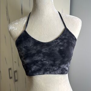American Eagle Simple Charcoal Tie-Dye Cotton Stretch Lounge Bra